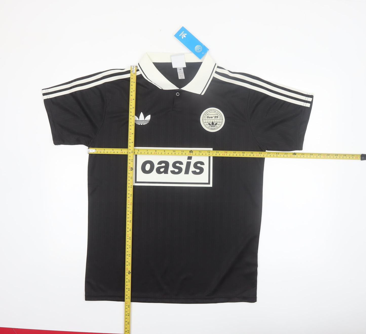 Adidas Men’s Black Oasis Polo Shirt L Music Retro Football Style