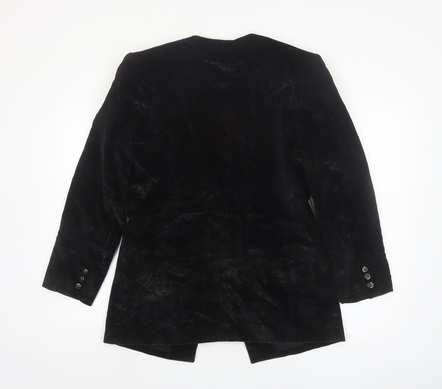 Liz Claiborne Women Black Velvet Single-Breasted Blazer Size 10