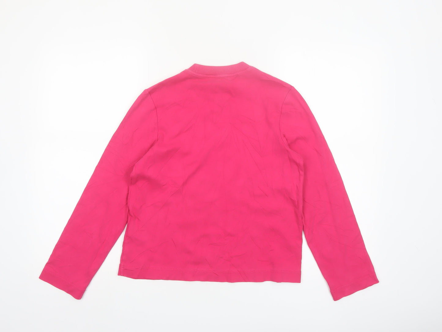 COS Women Pink Long Sleeve Basic Cotton Crew Neck T-Shirt XS