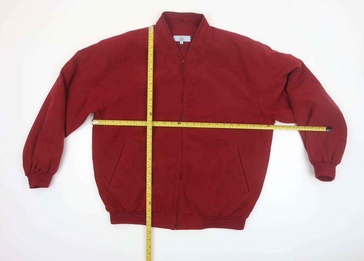 Milano Men's Red Bomber Jacket L Polyester Casual Vintage