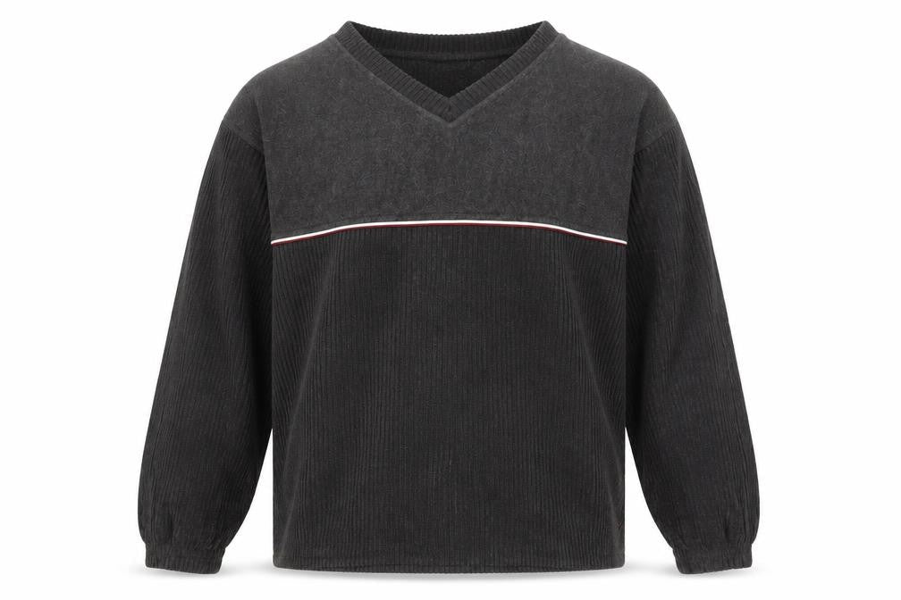 Duos Sport Men's Grey XL Pullover Knit V-Neck Sweatshirt