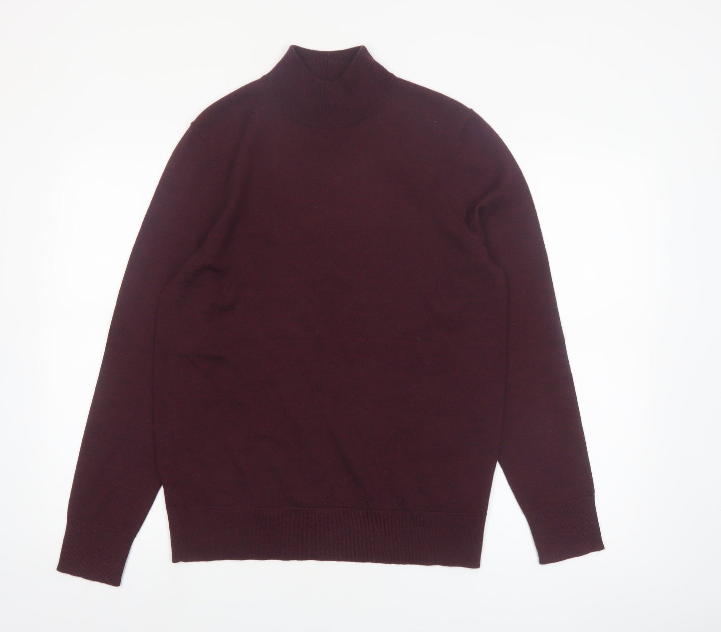 Kin Men’s Brown Merino Wool Roll Neck Jumper Size S