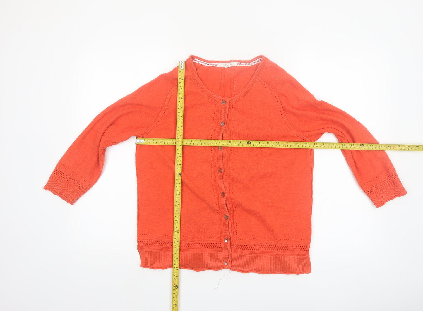 White Stuff Women’s Orange Cotton Button Cardigan UK 12