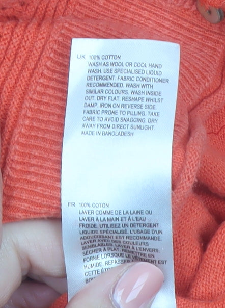 White Stuff Women’s Orange Cotton Button Cardigan UK 12