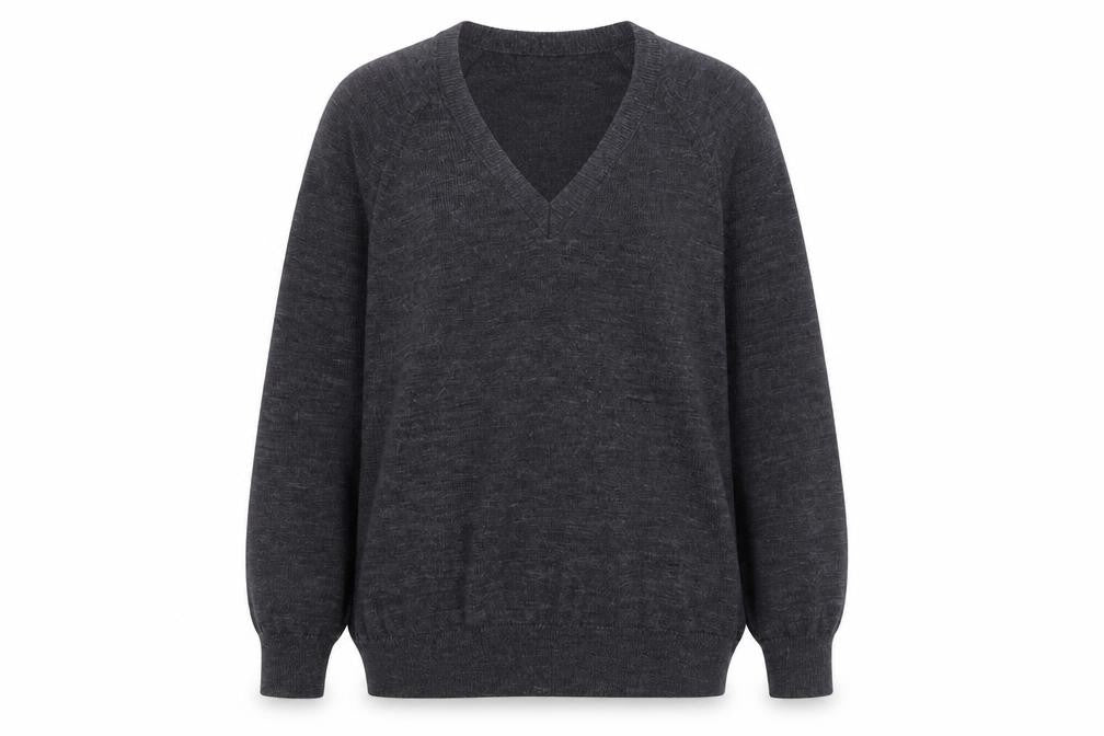 Goodman Women’s Grey Pure New Wool V-Neck Jumper Size 20 XL