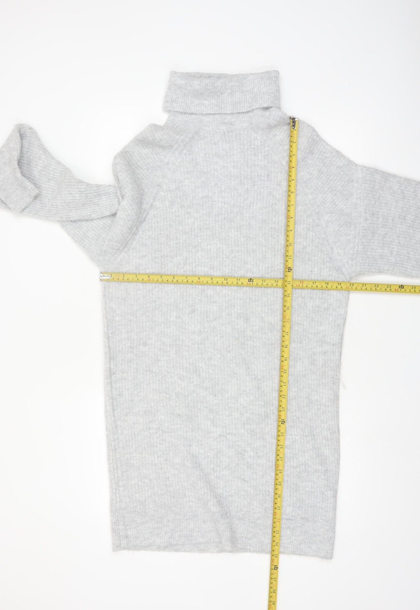 PrettyLittleThing Women’s Grey Roll Neck Long Sleeve Knit Jumper S
