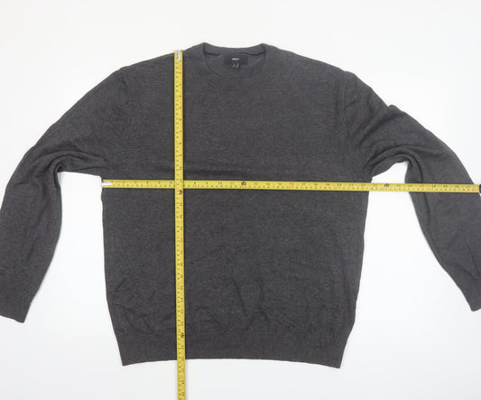 NEXT Men's Grey Cotton Blend Crew Neck Jumper L Regular Fit