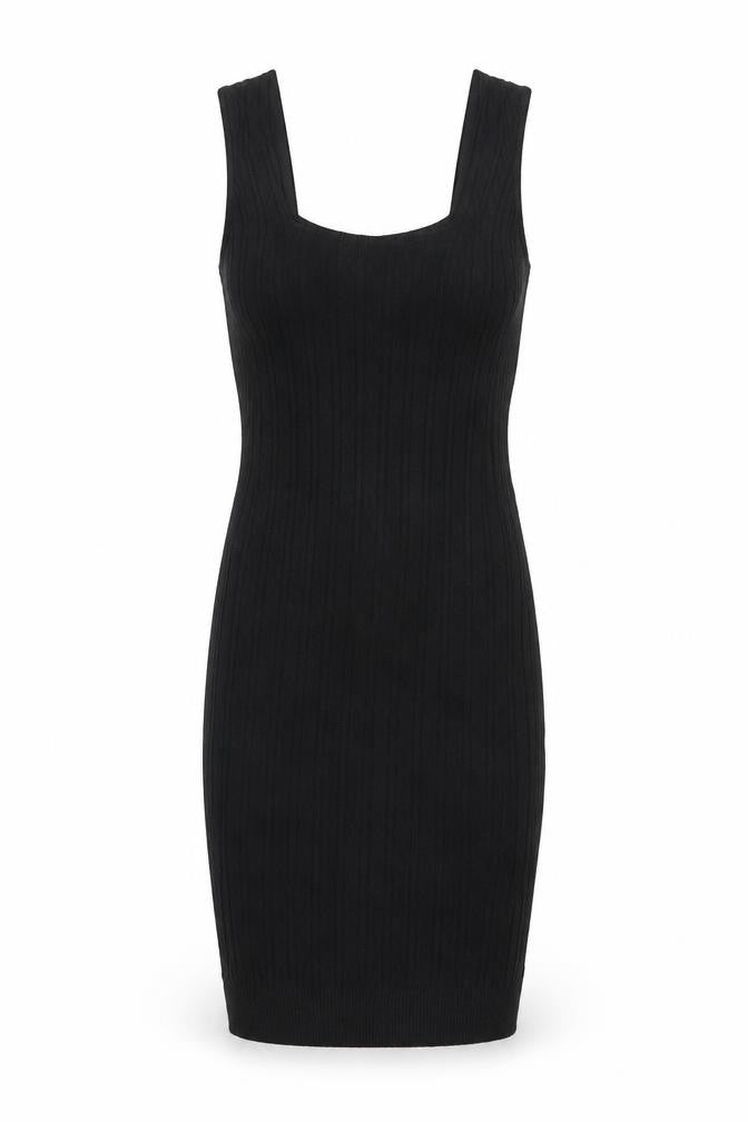 Zara Women Black Knit Bodycon Sleeveless Dress Size 8