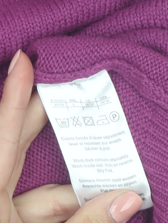 Damart Womens Purple Acrylic Crew Neck Long Sleeve Jumper Size 18/20