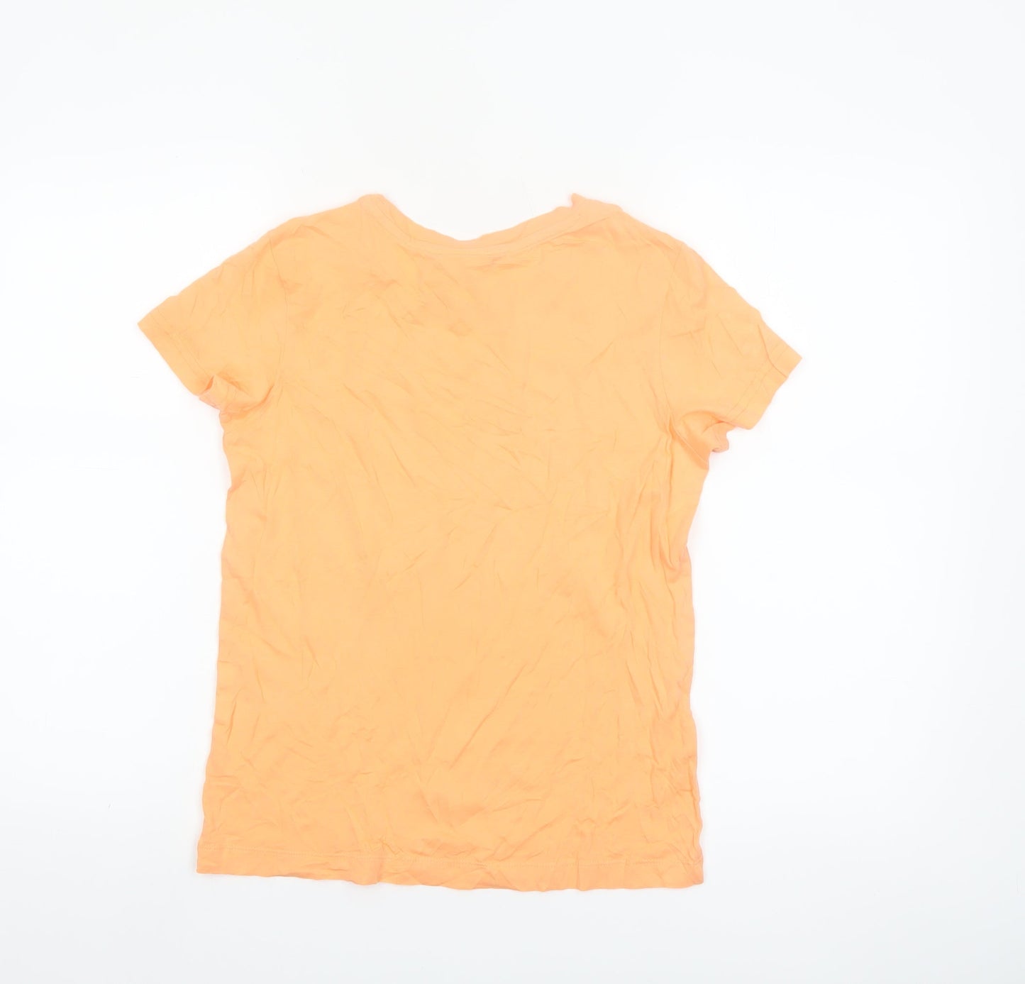 Champion Women's Orange XS Basic Cotton Crew Neck T-Shirt