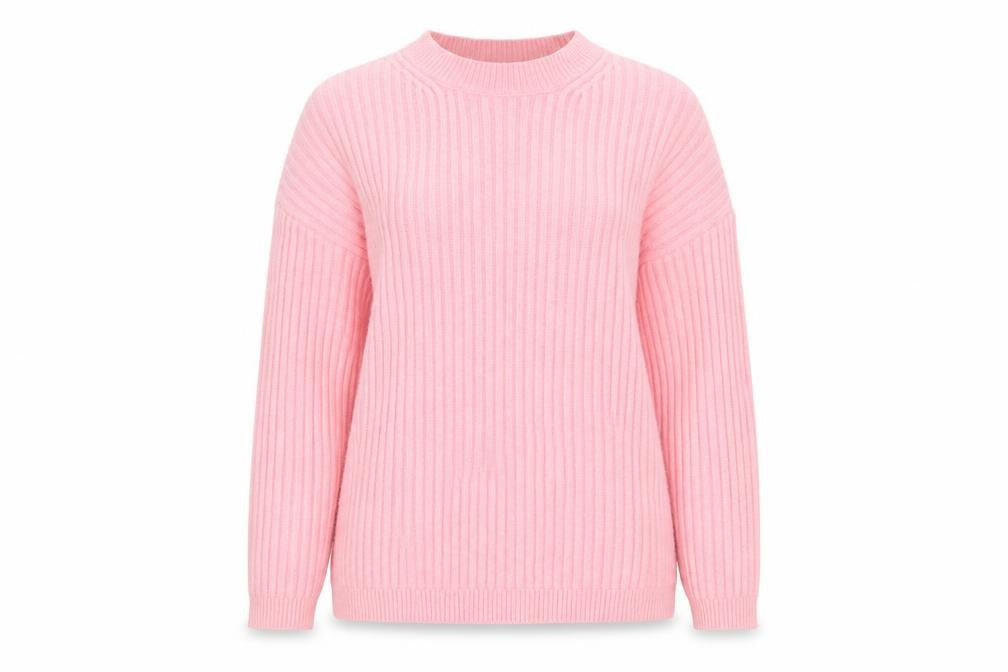 Marks & Spencer Women's Pink Ribbed Knit Pullover Jumper M