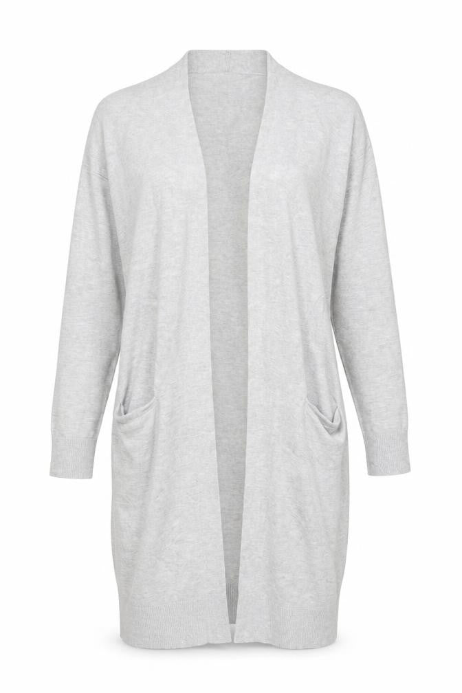 Spirit Women Grey Long Sleeve Open Knit Cardigan Size 12