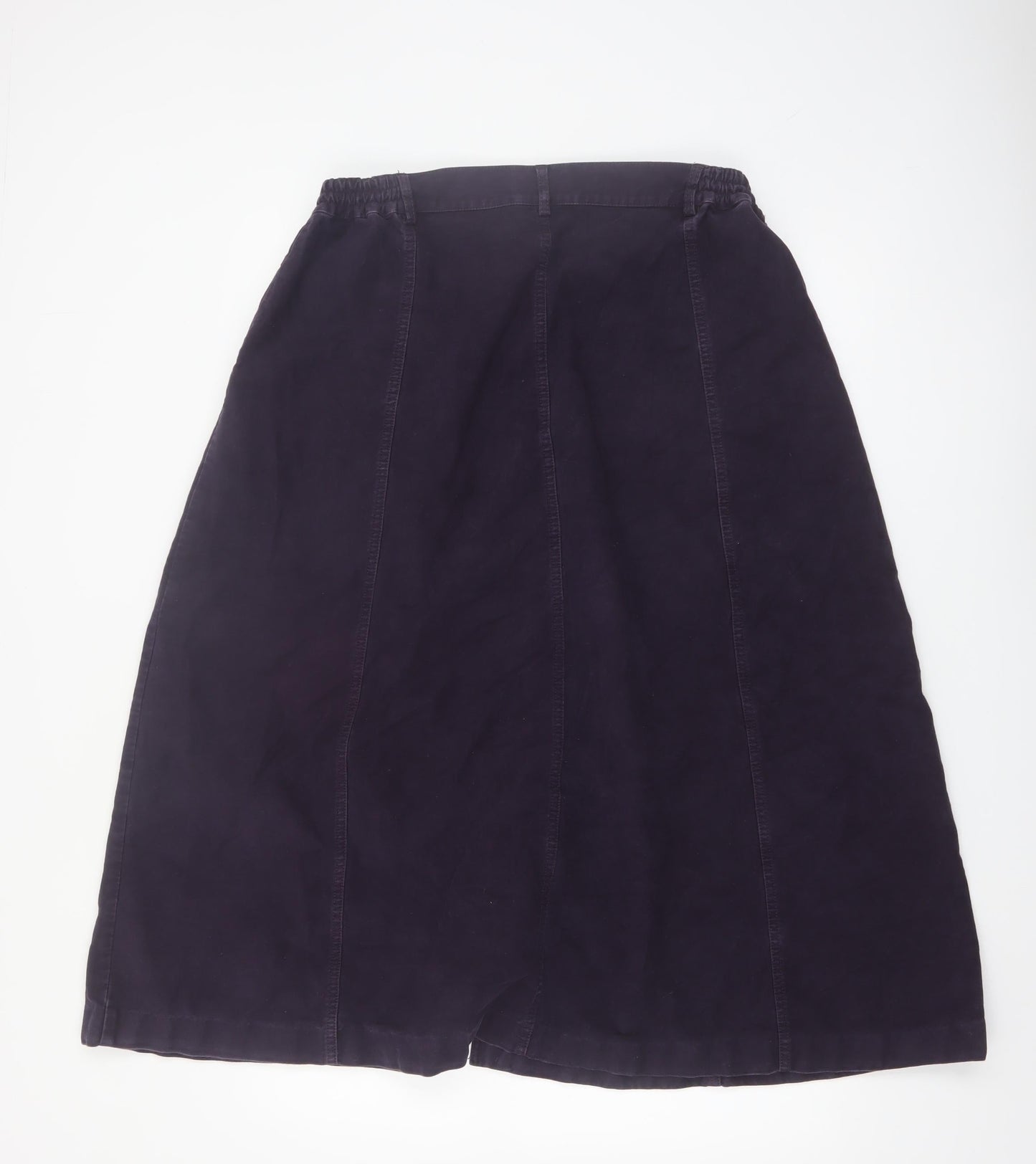 House of Bruar Women's Purple Cotton A-Line Midi Skirt Size 18