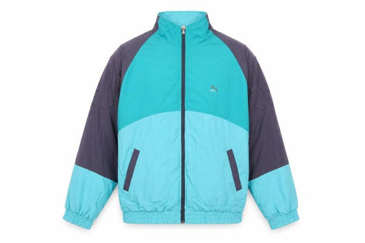 Puma Men's Blue Retro Windbreaker Jacket L 42in Full Zip Sportswear