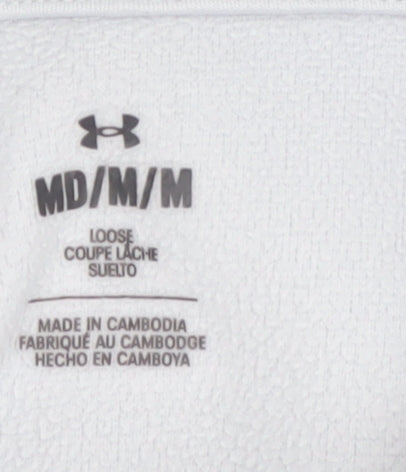 Under Armour Men's White M 1/4 Zip Mock Neck Fleece Sweatshirt