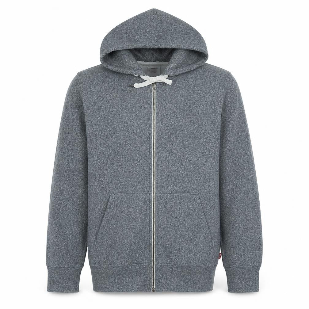 Levi's Men's Grey Full Zip Hoodie Size M Fleece Sweatshirt