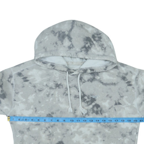 Hollister Women Grey Tie-Dye Pullover Hoodie XS Regular Fit