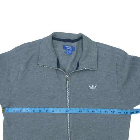 Adidas Men's Grey Full Zip Sweatshirt Size S Collared Fleece