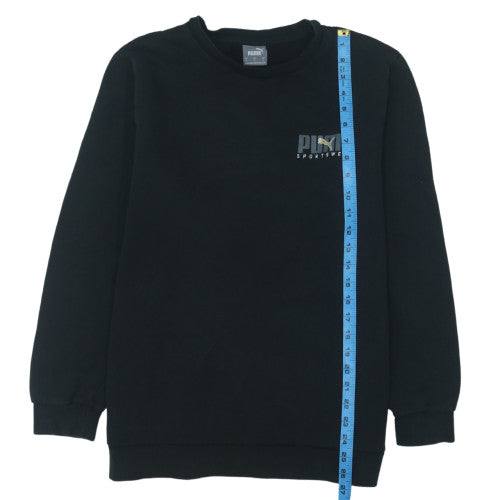 Puma Mens Black Crew Neck Pullover Sweatshirt Size L Sports Fleece