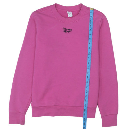 Reebok Womens Pink Crew Neck Sweatshirt Size M Cotton Blend Athletic