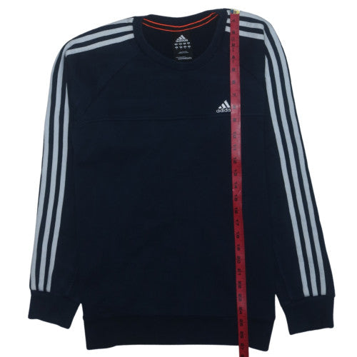 Adidas Men Blue Small Crew Neck Pullover Sweatshirt