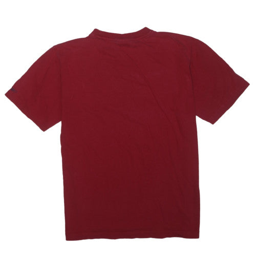 Reebok Mens Red Short Sleeve Crew Neck Cotton Sports T-Shirt Size M