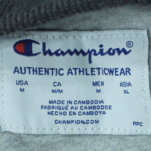 Champion Mens Grey Crew Neck Pullover Sweatshirt Size M