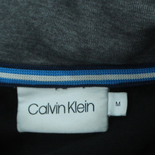 Calvin Klein Men's Black Full Zip Sweatshirt M Logo Trim Fleece
