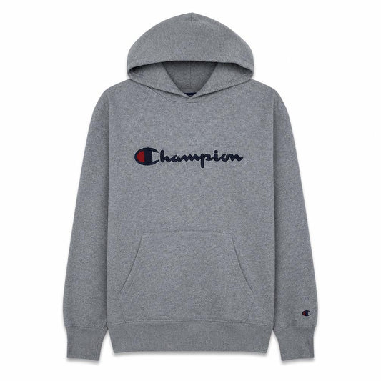 Champion Men's Grey Pullover Hoodie L Embroidered Logo Sportswear