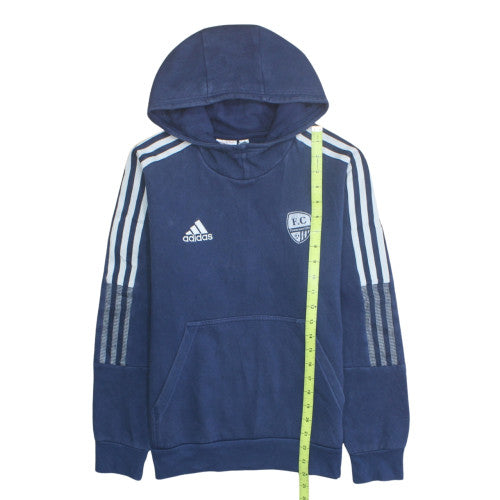 Adidas Boys Blue Pullover Hoodie 13-14 Years F.C. Logo Sportswear