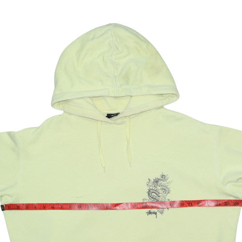 Stussy Men Yellow Regular Fit Pullover Hoodie Graphic Print M