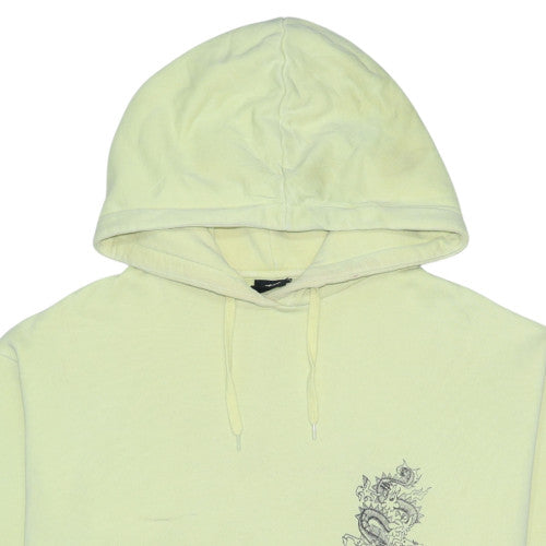 Stussy Men Yellow Regular Fit Pullover Hoodie Graphic Print M