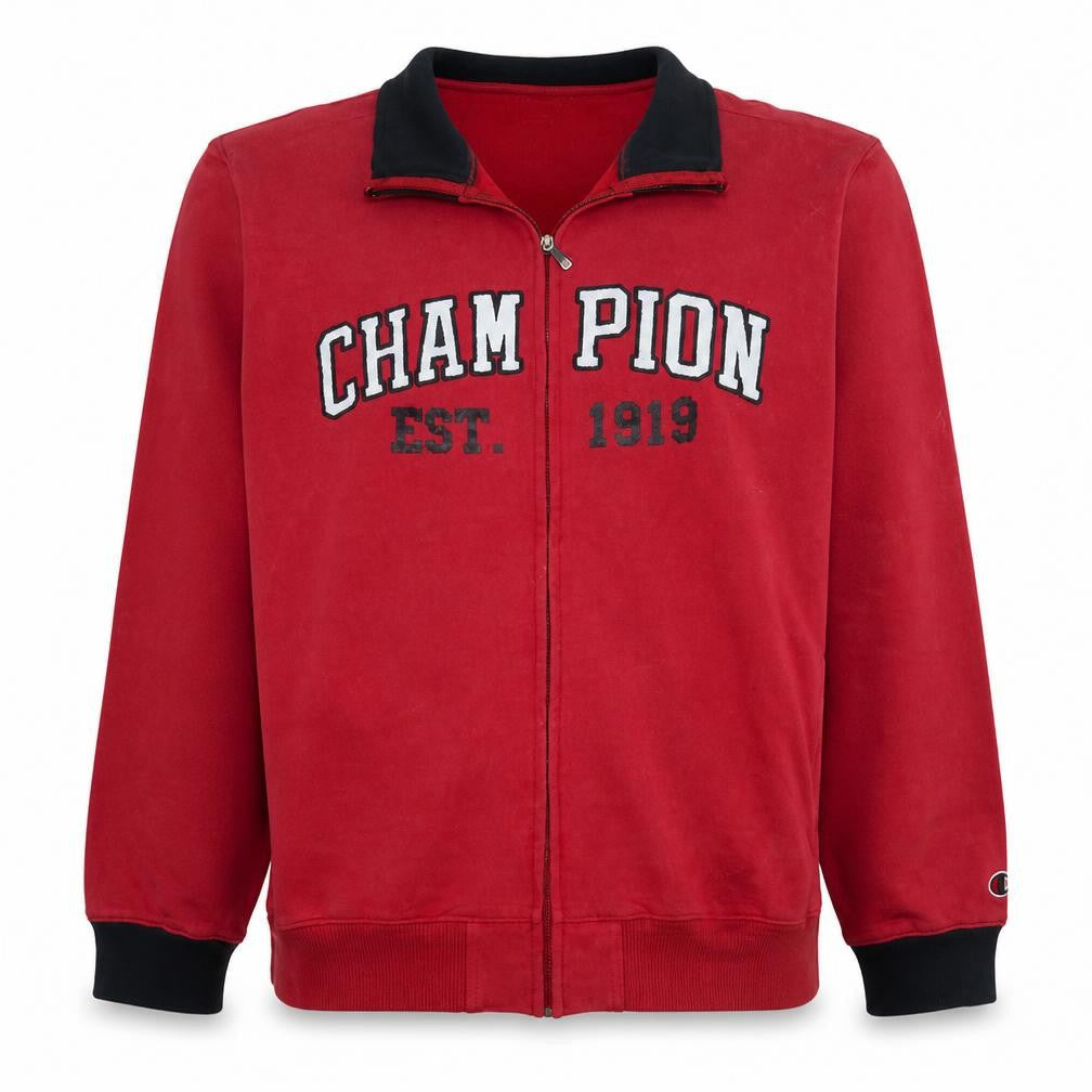 Champion Men's Red Full Zip Sweatshirt XL College Style