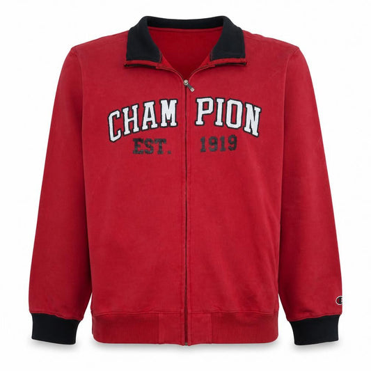 Champion Men's Red Full Zip Sweatshirt XL College Style