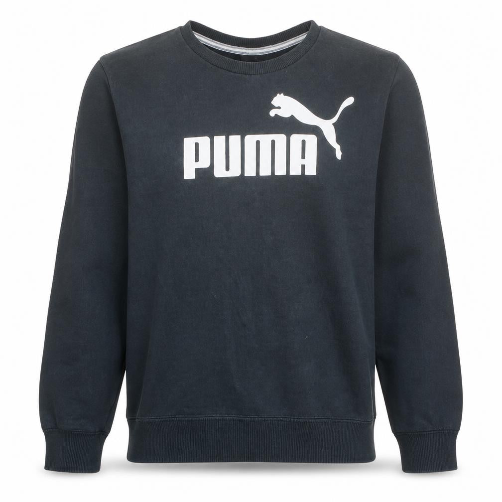 Puma Men's Black Crew Neck Cotton Pullover Sweatshirt M
