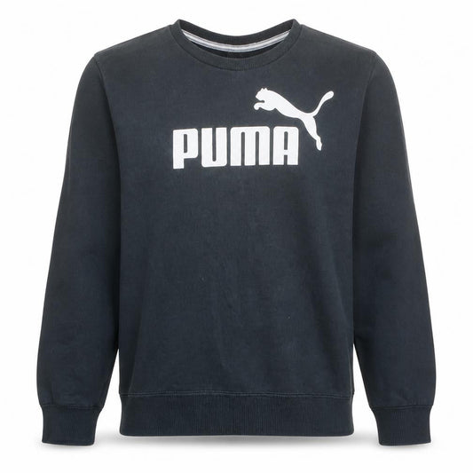 Puma Men's Black Crew Neck Cotton Pullover Sweatshirt M