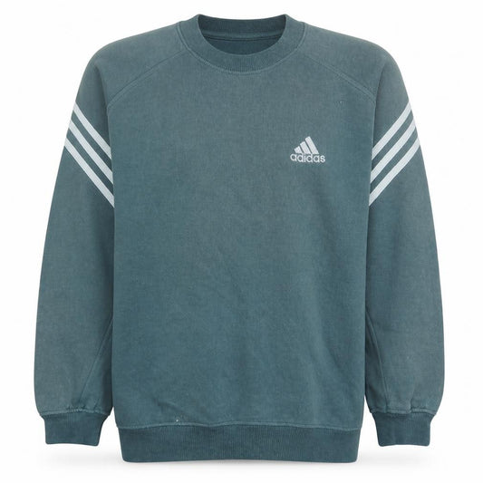 Adidas Men's Blue Crew Neck Pullover Sweatshirt Size M Vintage Sports Style