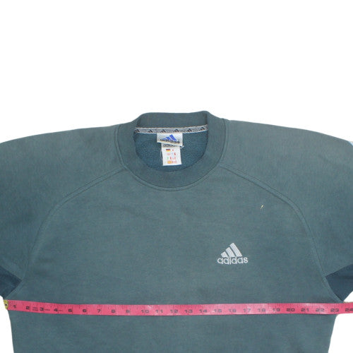 Adidas Men's Blue Crew Neck Pullover Sweatshirt Size M Vintage Sports Style