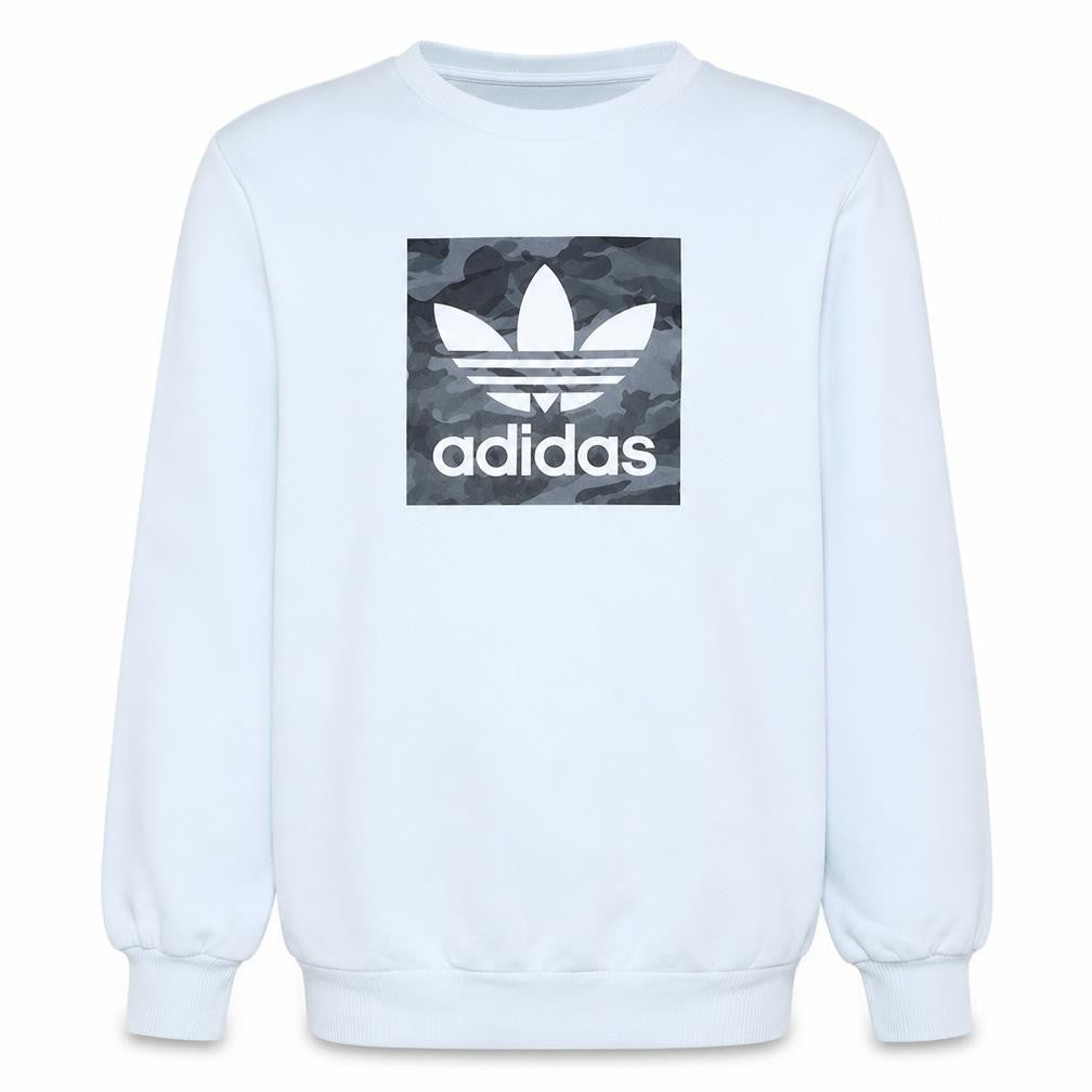 Adidas Mens White Crew Neck Logo Sweatshirt Size M