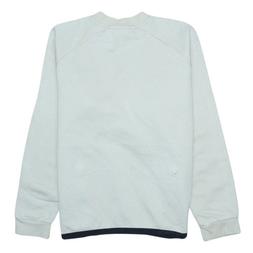 Nike Teens White Pullover Sweatshirt L Logo Zip Pocket Fleece