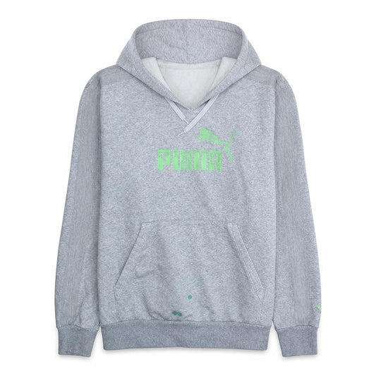 Puma Mens Grey Pullover Hoodie Fleece Regular Fit Sportswear M