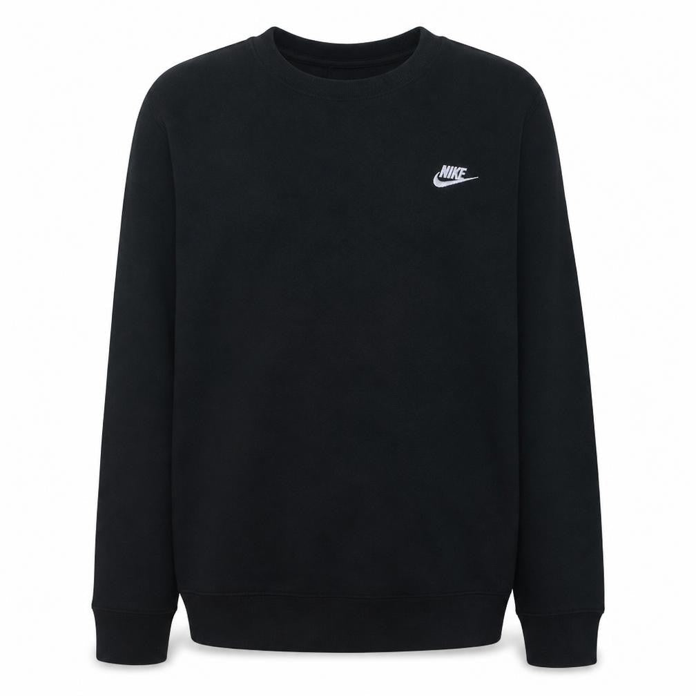 Nike Men's Black Fleece Pullover Sweatshirt L Regular Crew Neck