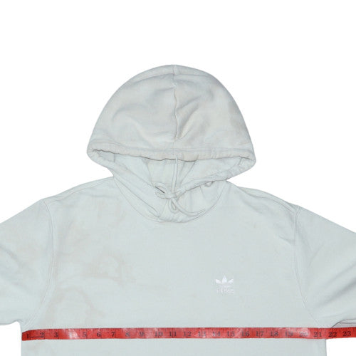 Adidas Men Beige Pullover Hoodie M Fleece Logo Sports Casual