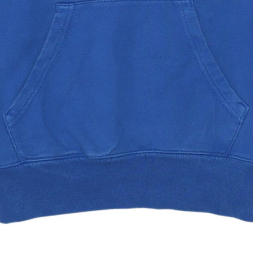 Champion Boys Blue Pullover Hoodie Small Logo Embroidered Fleece