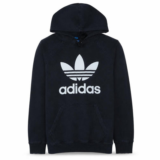 Adidas Men Black Pullover Hoodie M Graphic Fleece Sportswear