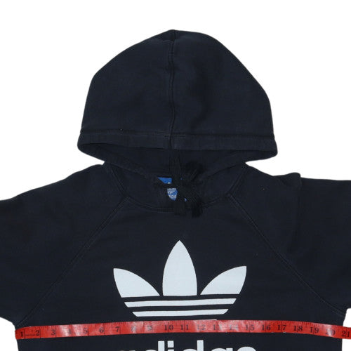 Adidas Men Black Pullover Hoodie M Graphic Fleece Sportswear