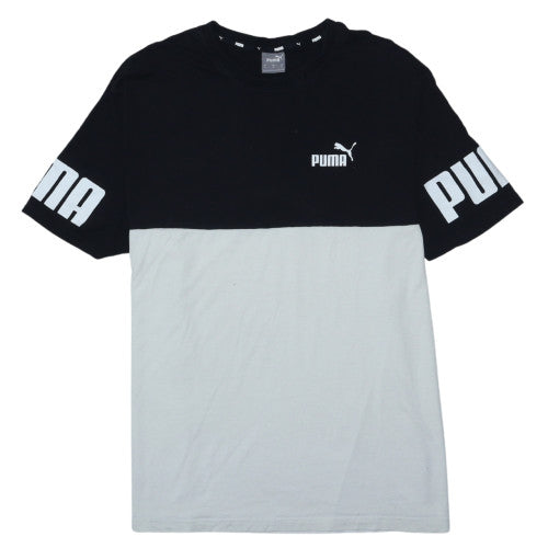 Puma Mens Black Colourblock Logo T-Shirt XL Regular Fit
