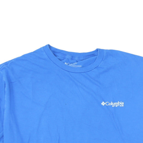 Columbia PFG Men's Blue XL Cotton Crew Neck Graphic T-Shirt