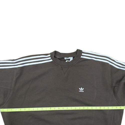 Adidas Men Brown 3XLT Pullover Sweatshirt Crew Neck Sports Style