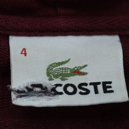 Lacoste Men's Red Full Zip Hoodie Size M Cotton Casual Sweatshirt